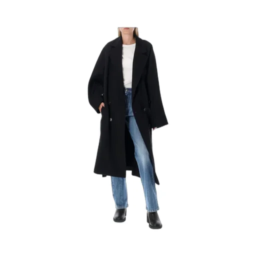 Double-Breasted Belted Mid-Length Coat