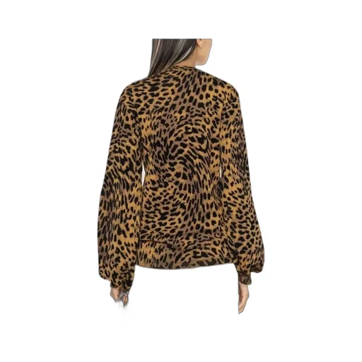 Logo Leopard Print Knitted Pullover