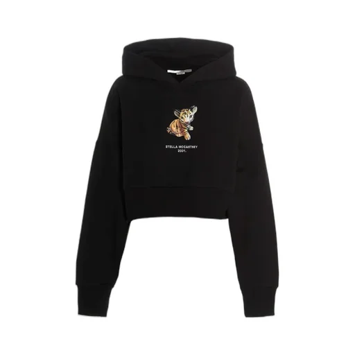 Graphic Printed Cropped Hoodie