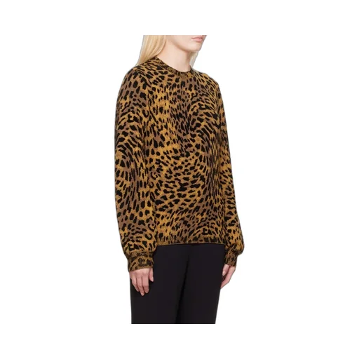 Logo Leopard Print Knitted Pullover