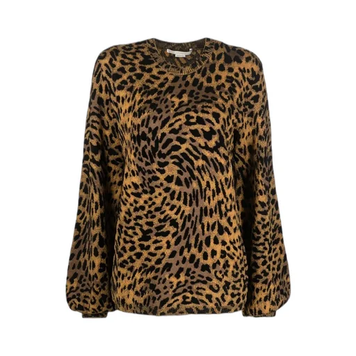 Logo Leopard Print Knitted Pullover