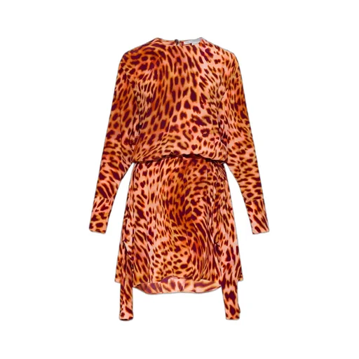 Cheetah Printed Asymmetric Mini Dress