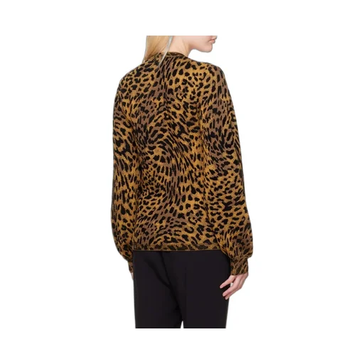 Logo Leopard Print Knitted Pullover