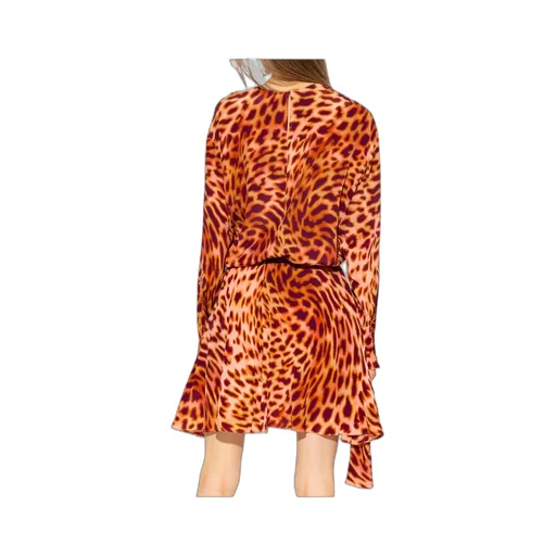 Cheetah Printed Asymmetric Mini Dress