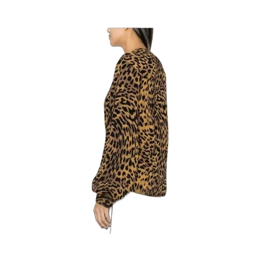 Logo Leopard Print Knitted Pullover