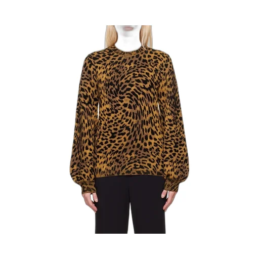 Logo Leopard Print Knitted Pullover