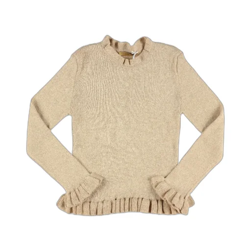 Ruffled Detail Knitted Pullover
