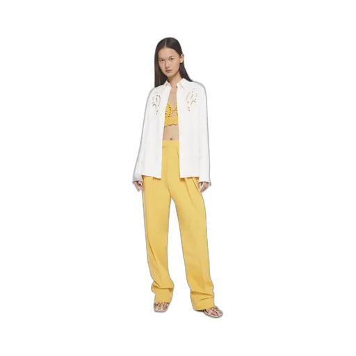 Petal Crochet Compact Crepe Shirt