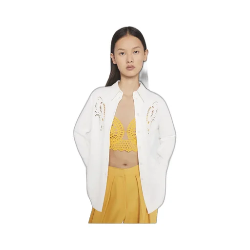 Petal Crochet Compact Crepe Shirt