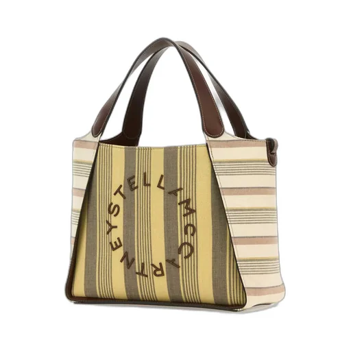 Logo Lettering Striped Tote Bag