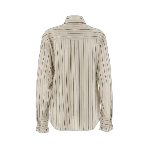 Ruffle Detailed Striped Shirt