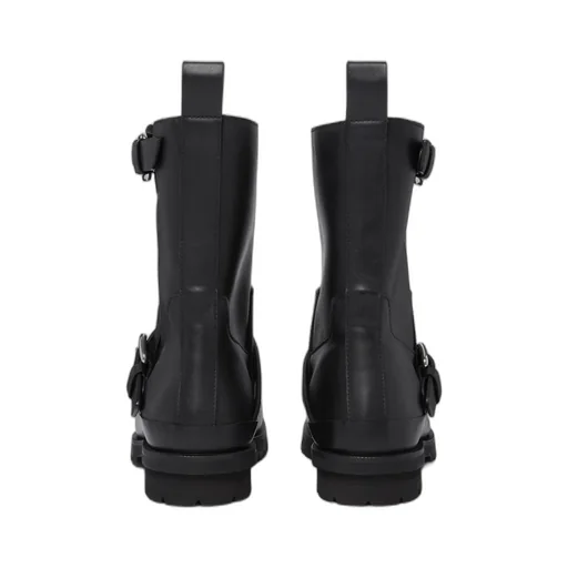 Trace Buckle-Strap Biker Boots