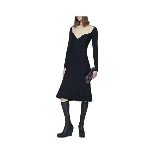 V-Neck Flared Dress