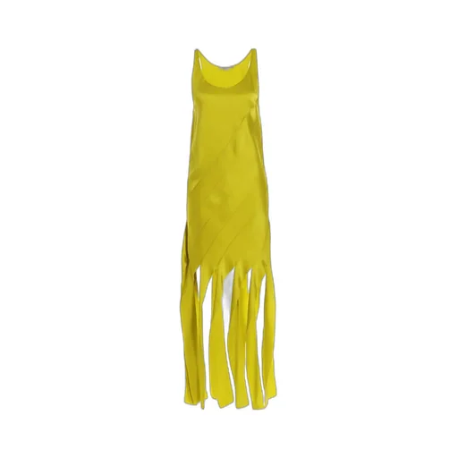 Fringed Hem Sleeveless Dress