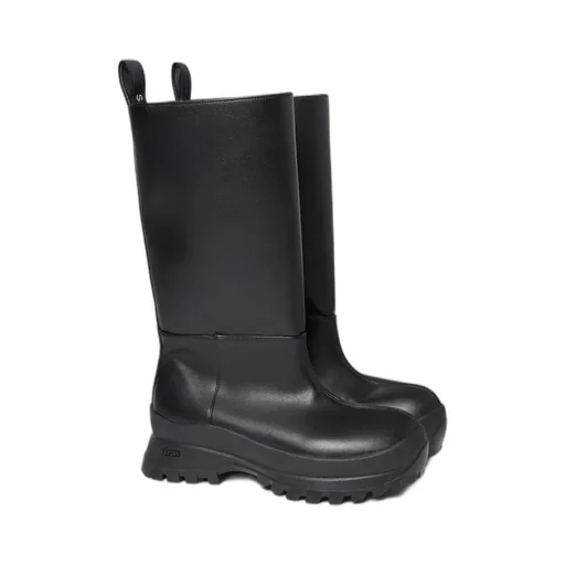 Rounded-Toe Slip On Boots
