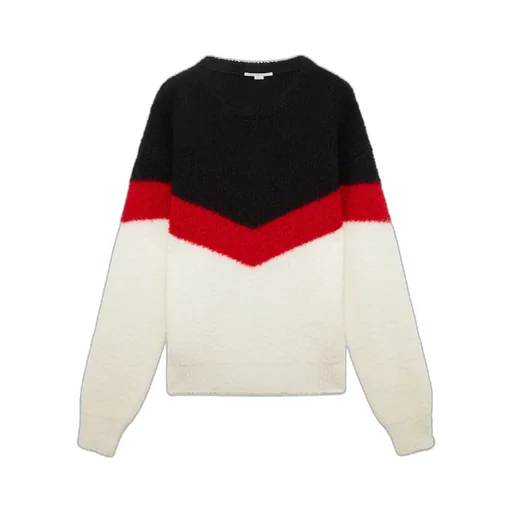 Chevron-Striped Chunky-Knit Crewneck Jumper