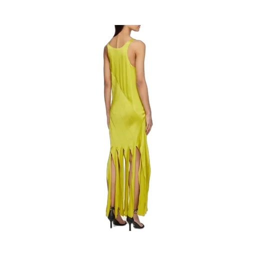 Fringed Hem Sleeveless Dress
