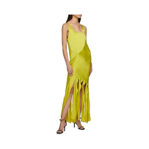 Fringed Hem Sleeveless Dress