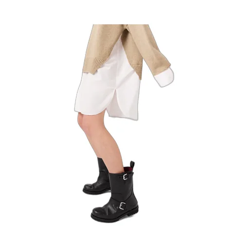 Trace Buckle-Strap Biker Boots