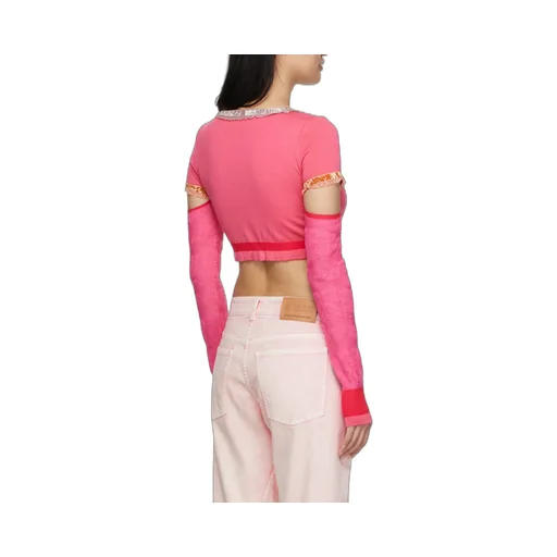 Ruffle-Trim Cropped Cardigan