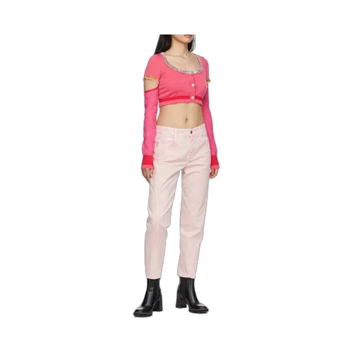 Ruffle-Trim Cropped Cardigan