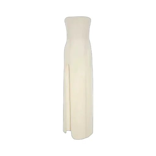 Strapless Leg Slit Maxi Dress