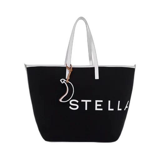 Logo Printed Contrast-Trim Tote Bag
