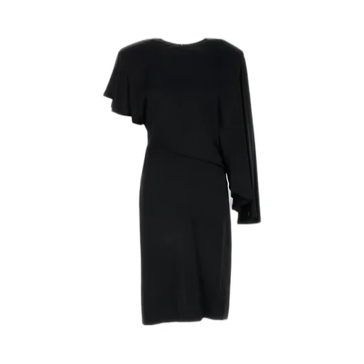 Asymmetric Crew Neck Midi Dress