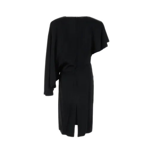 Asymmetric Crew Neck Midi Dress