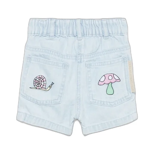 Graphic Embroidered Denim Shorts