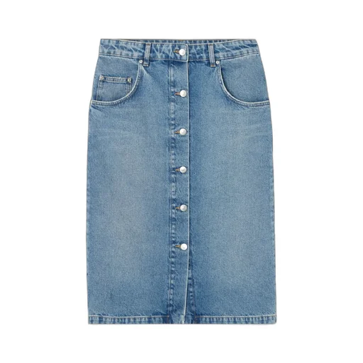 Belt-Loop Denim Skirt