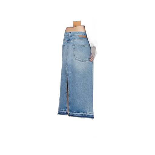 Contrast Panel Denim Skirt