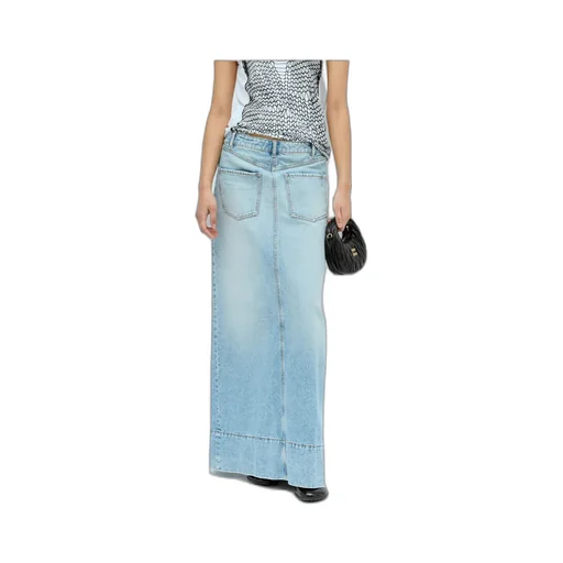 Piave Logo Patch Denim Skirt