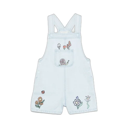 Embroidery Denim Suspenders