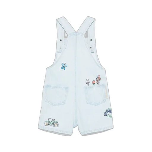 Embroidery Denim Suspenders