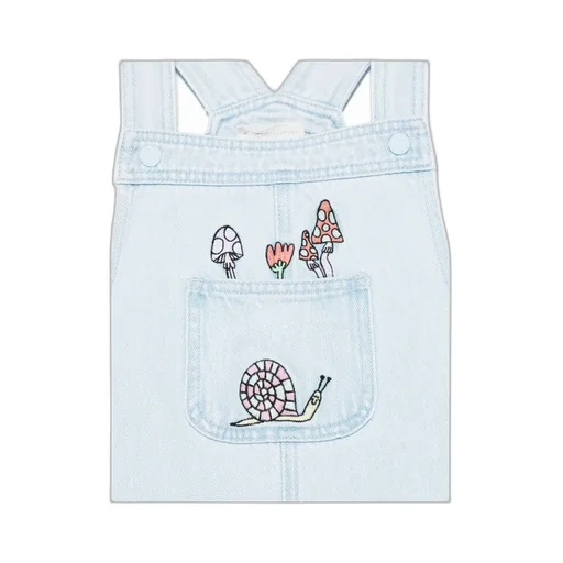 Embroidery Denim Suspenders