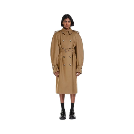 Double-Breasted Twill Trench Coat