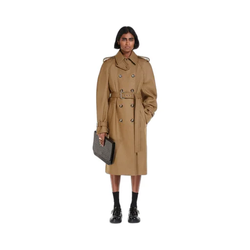 Double-Breasted Twill Trench Coat