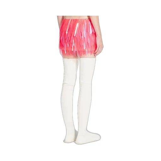 Fringe-Design Tiered Mini Skirt
