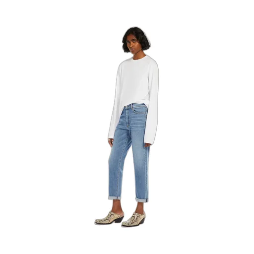Logo Patch Straight Leg Jeans