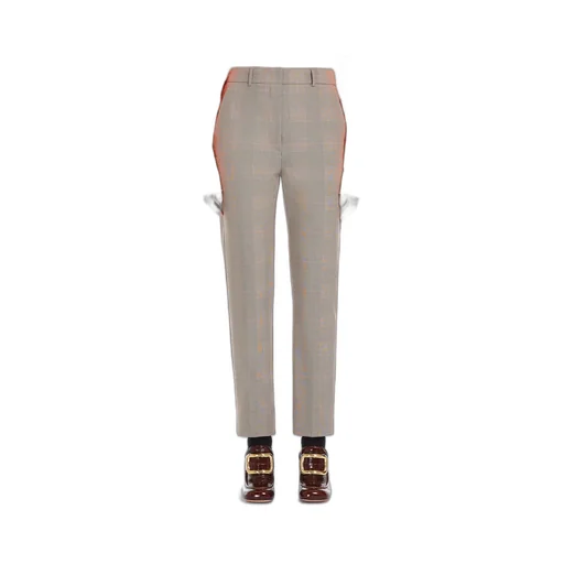 Check Straight Casual Pants