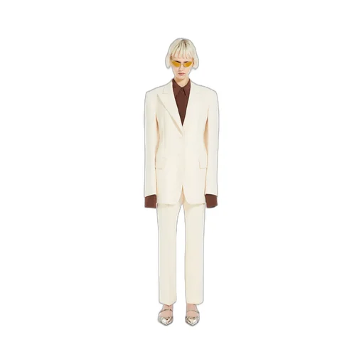 Low-Rise Wool Casual Pants