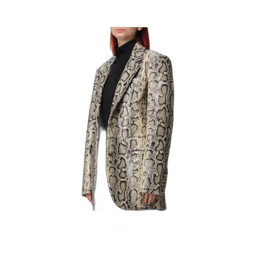 Snakeskin-Pattern Single-Breasted Blazer