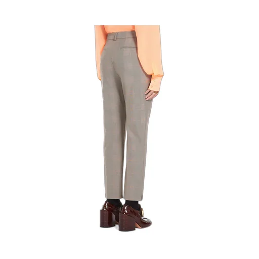 Check Straight Casual Pants