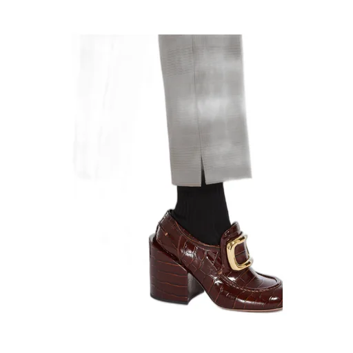 Check Straight Casual Pants