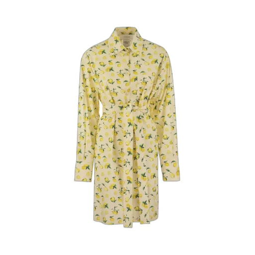 All-Over Patterned Long-Sleeved Dress