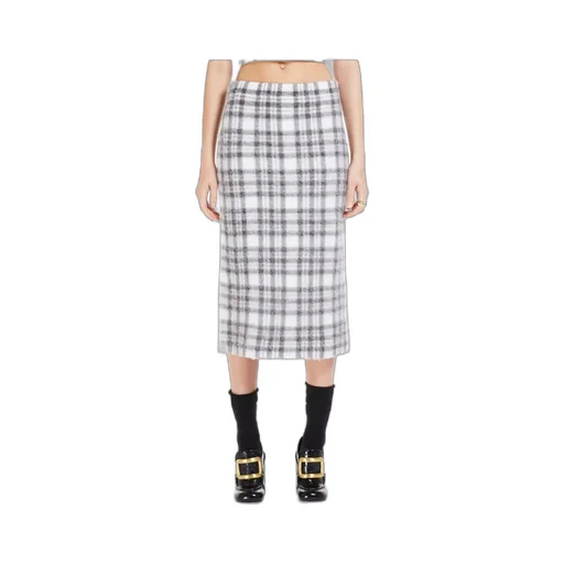 Check-Pattern Midi Skirt