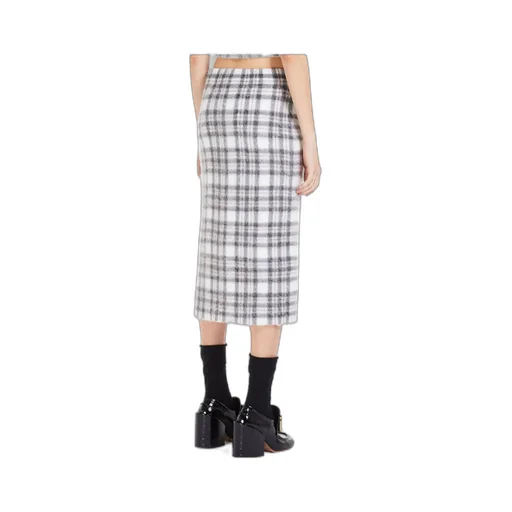 Check-Pattern Midi Skirt