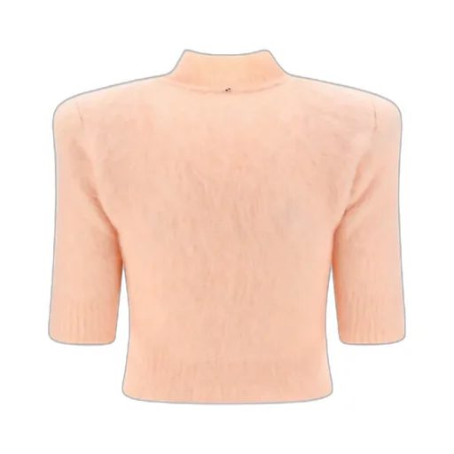 High-Neck Cropped Knit Top