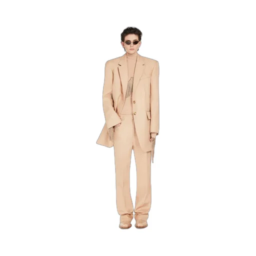 High-Waisted Straight-Leg Trousers